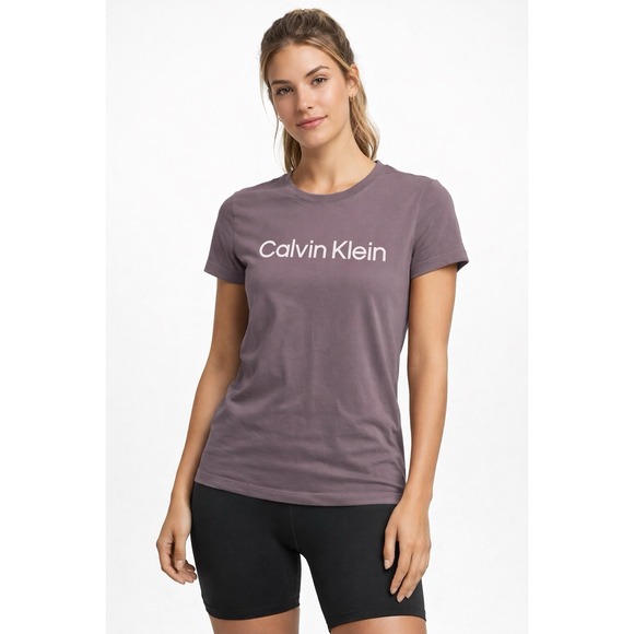 Calvin Klein Collection Tops - Calvin Klein Women's Performance Logo T Shirt Medium Purple Stretch